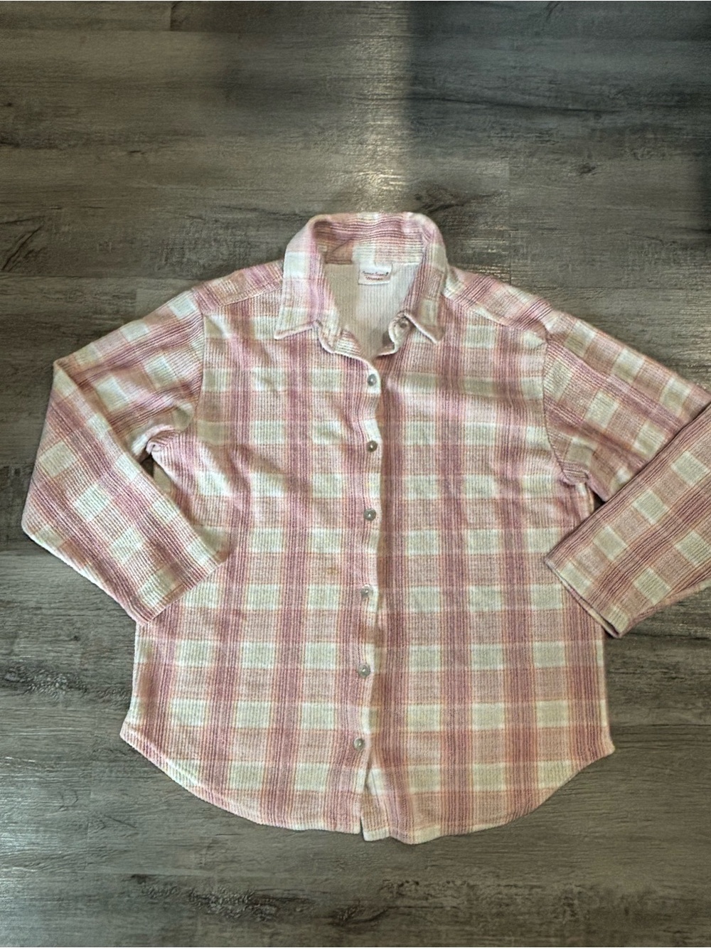Vintage Pink and Yellow Plaid Shirt